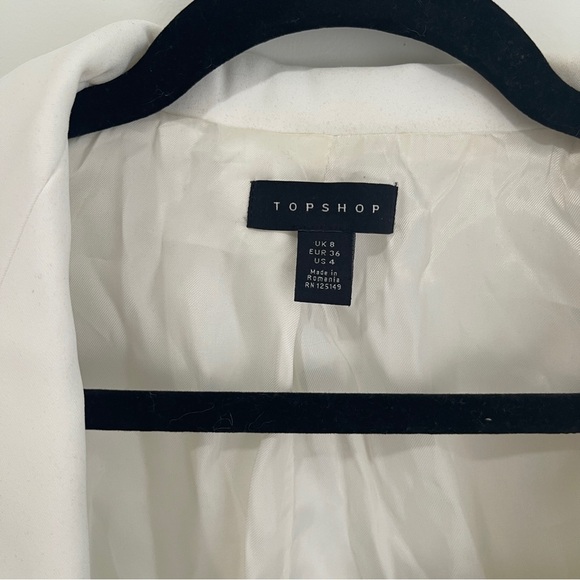 White Rhinestone Trim Blazer - Picture 3 of 4